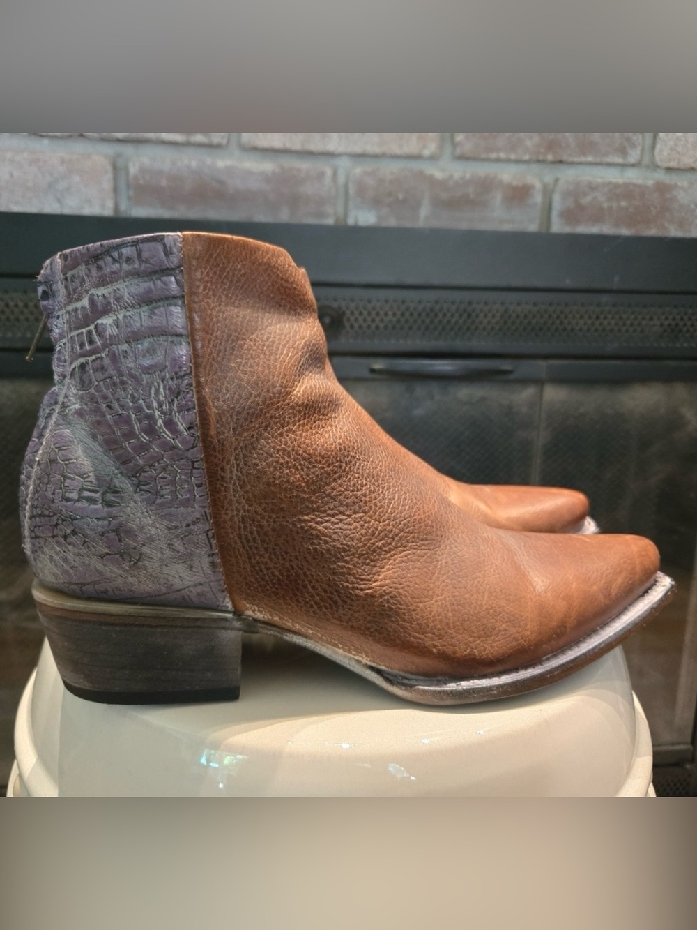 Freebird by Steven OG Rule Cognac and purple croc size 9 - Picture 3 of 9